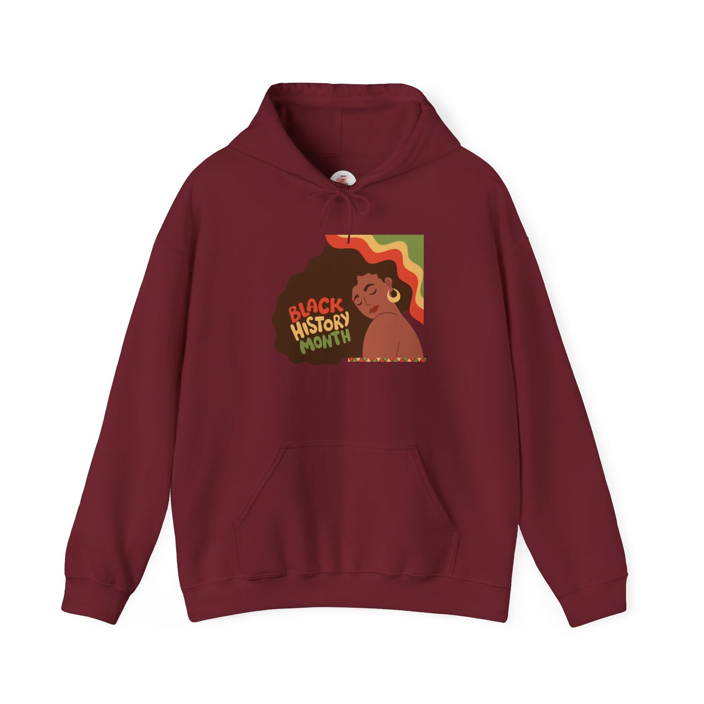 Black History Month Hoodie — Retro Afro Woman Graphic "Black History Month"