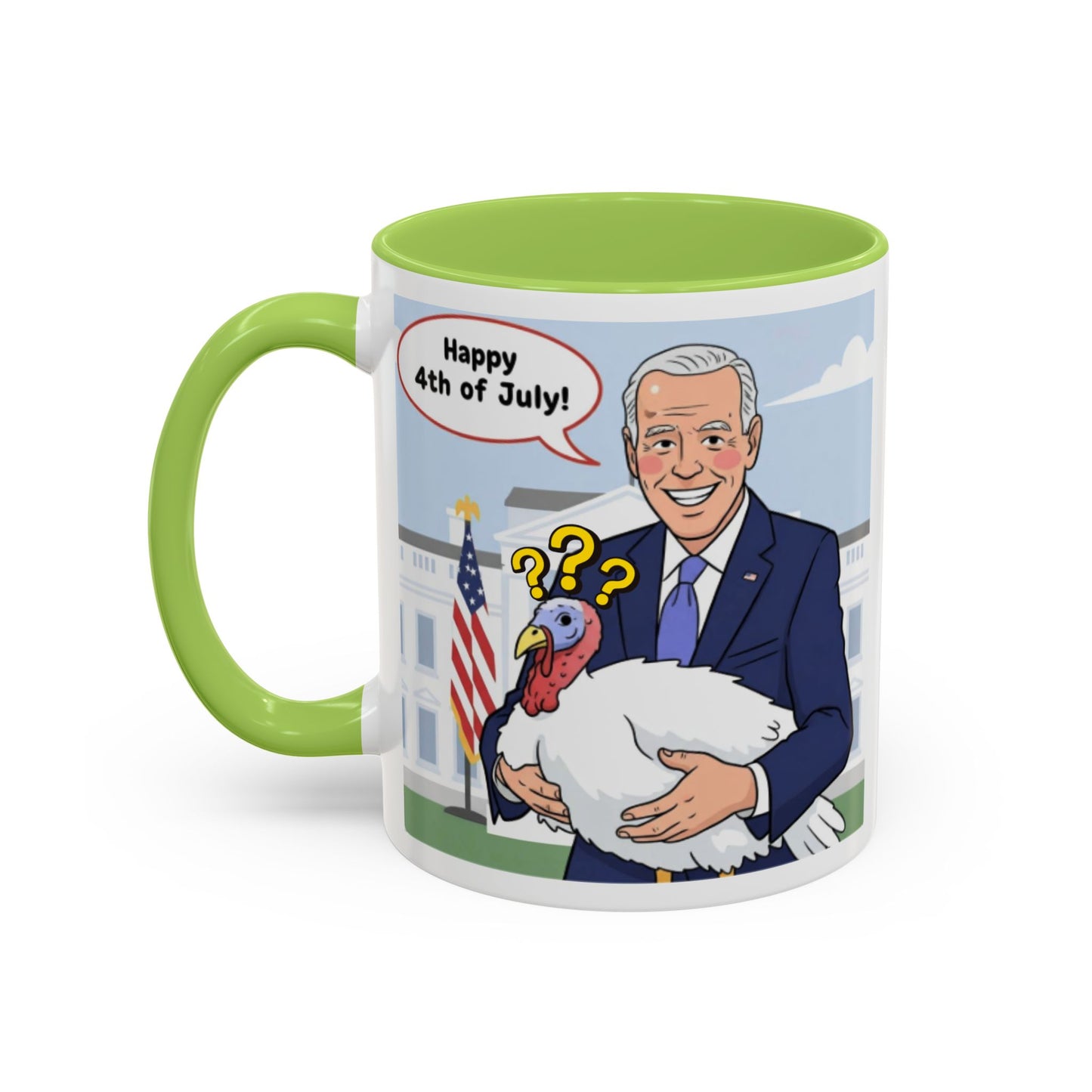 Fourth of July Presidential Turkey Mug - Patriotic Holiday Coffee Cup (11 oz & 15oz)