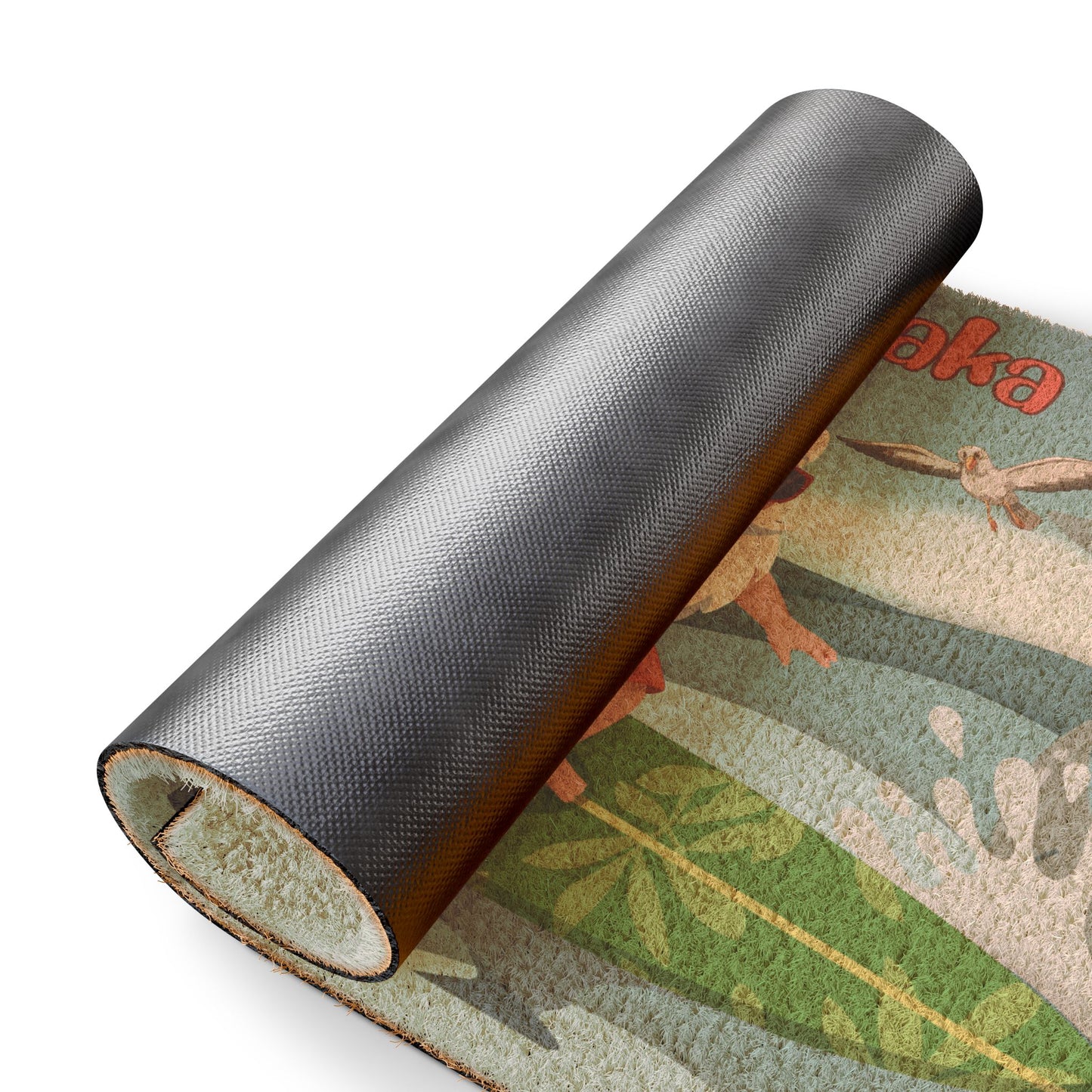 Mele Kalikimaka Surfing Santa Doormat — Hawaiian Holiday Welcome Mat