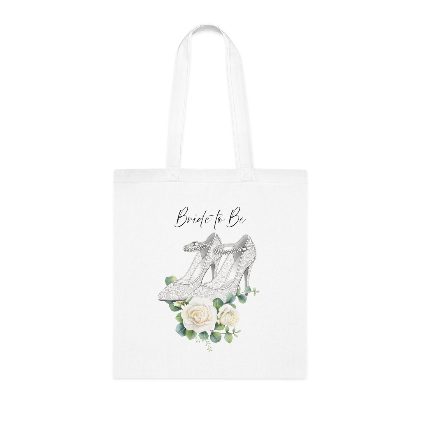 Bride-to-Be - Bridal Shoes & Roses Cotton Wedding Tote Bag