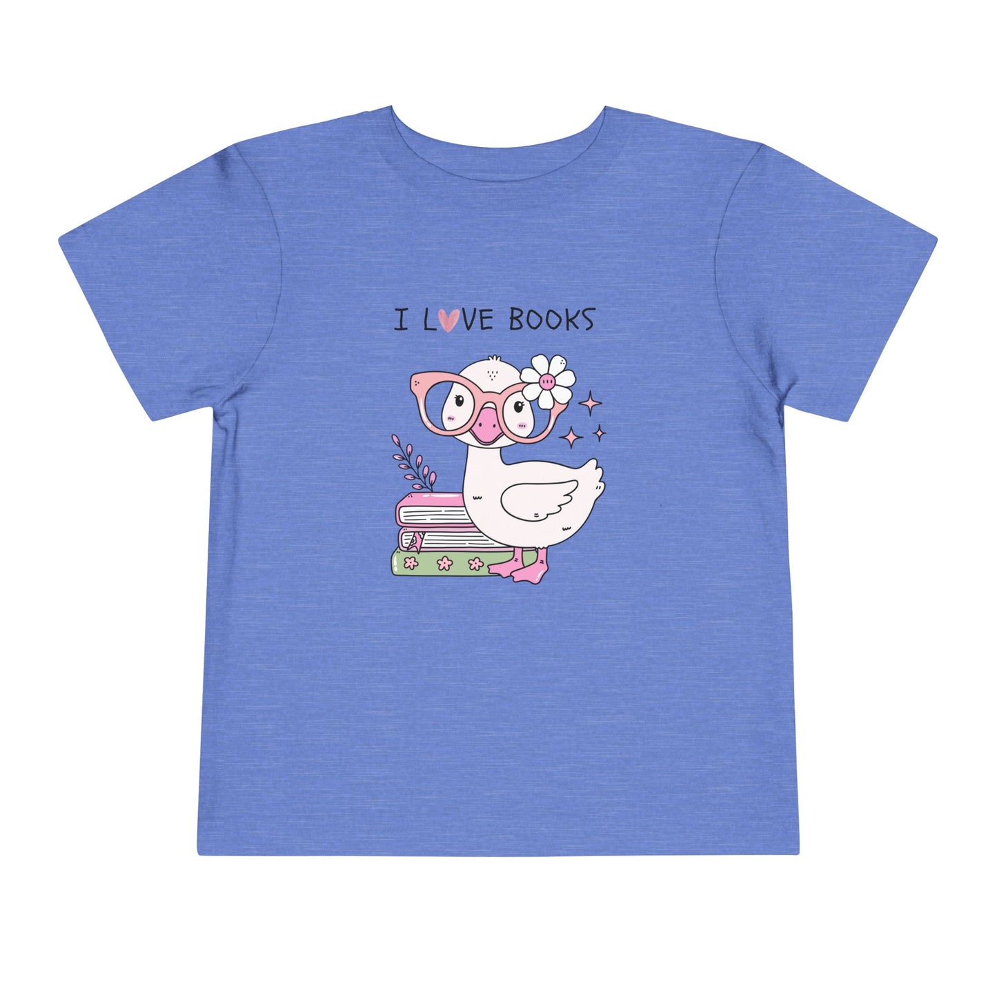 Toddler Tee — Cute Duck "I Love Books" Reading Shirt for Kids