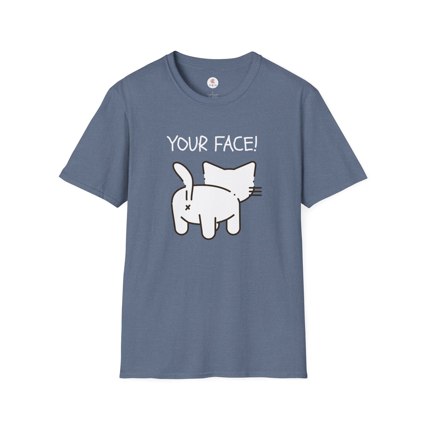 Minimalist 'Your Face' Cat Butt T-Shirt — Funny Cat Lover Tee