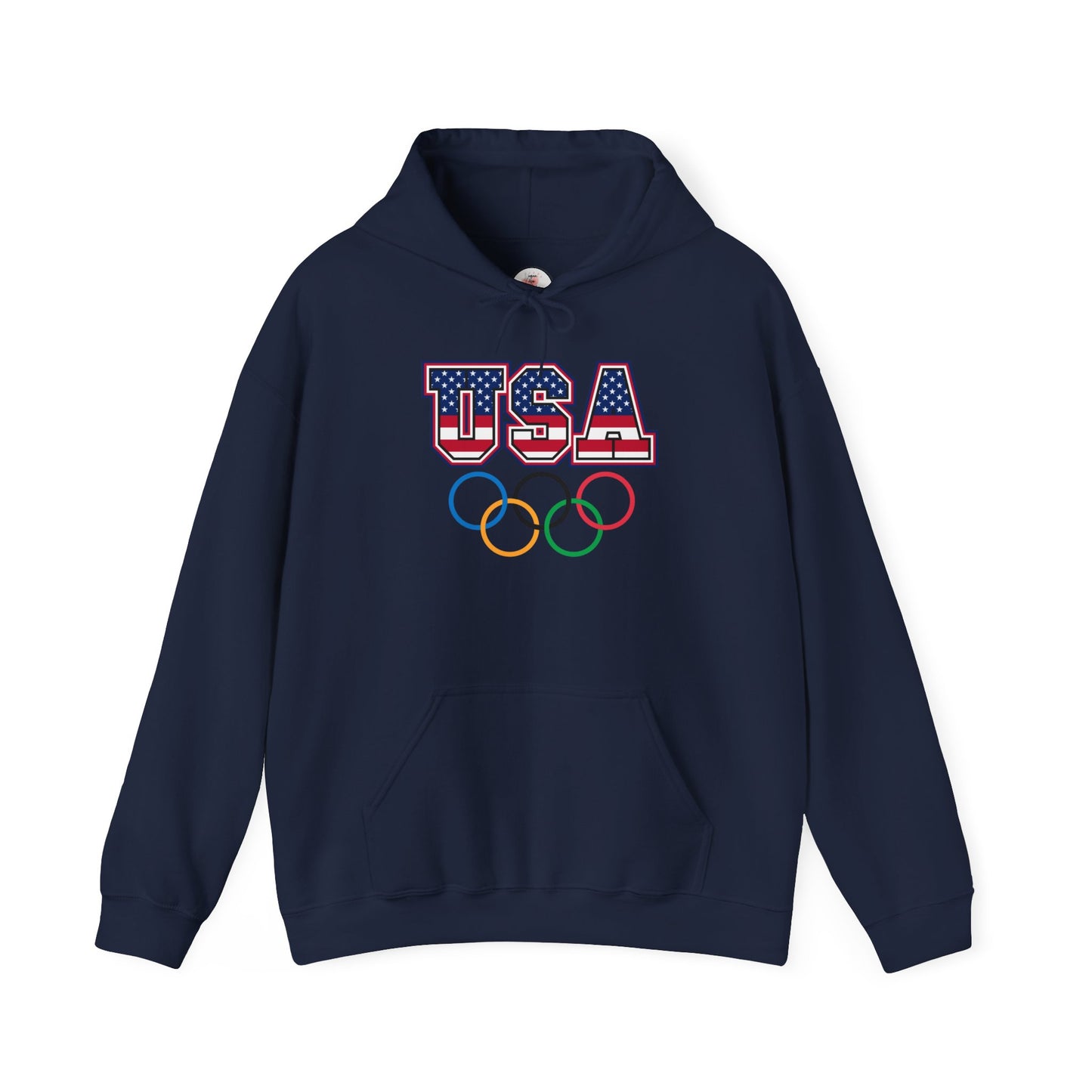 Team USA Olympic Rings Hoodie — American Flag Sports Fan Pullover