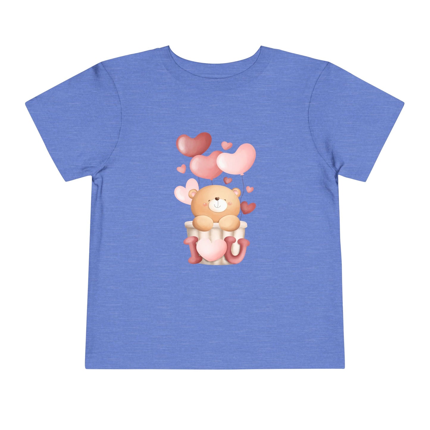 Toddler Tee — Cute Bear with Hearts and "I Heart U" T-Shirt