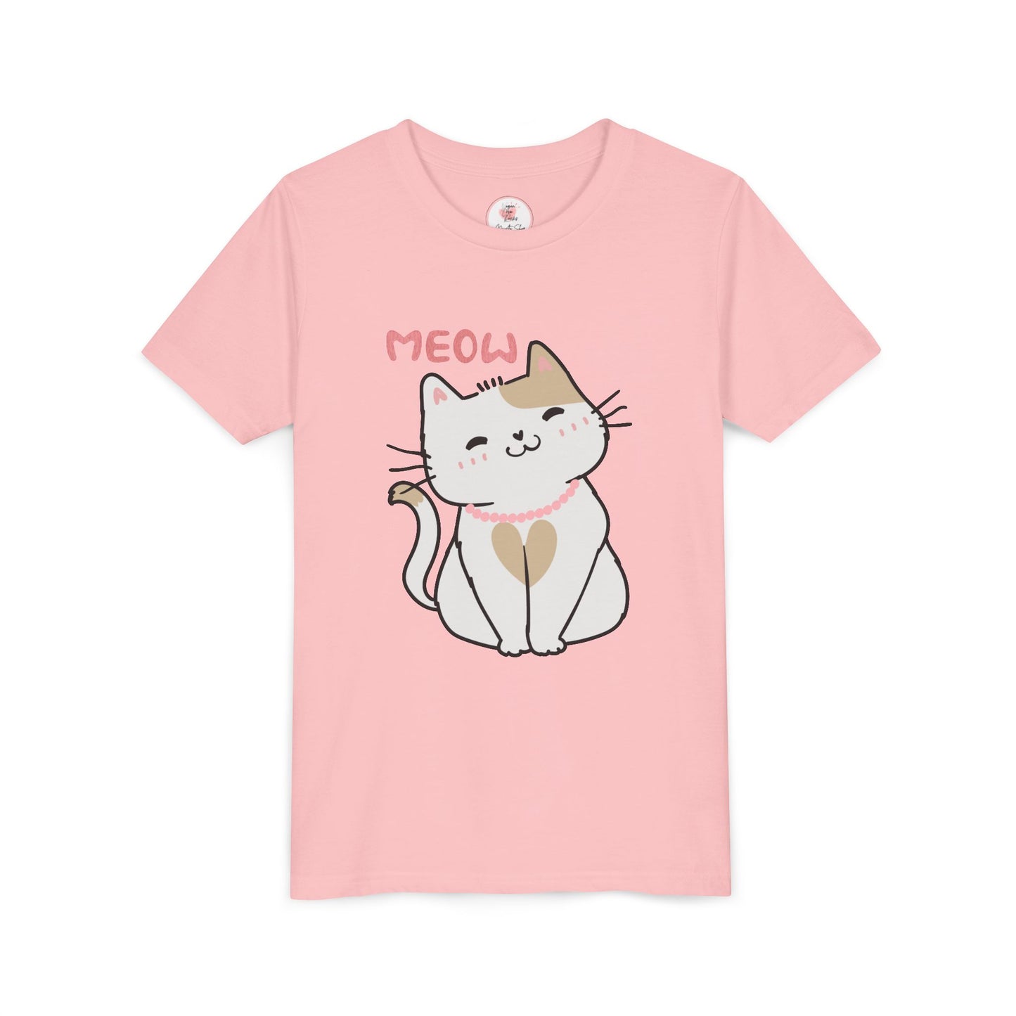 Cute 'Meow' Kitten Youth Tee - Adorable Cat Graphic