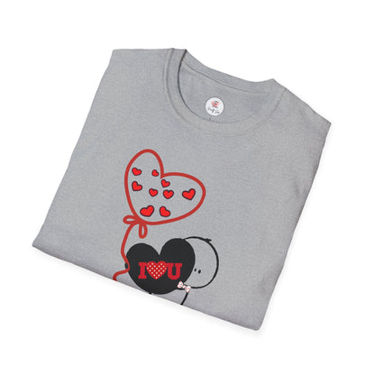 Valentine Heart Balloon T-Shirt — Cute "I Love You" Cartoon Tee