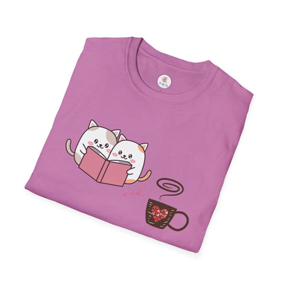 Cute Cats, Books, and Coffee T-Shirt