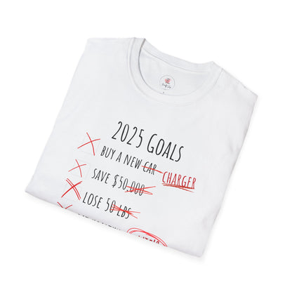 2025 Goals Funny Checklist T-Shirt — Sarcastic New Year Resolution Tee