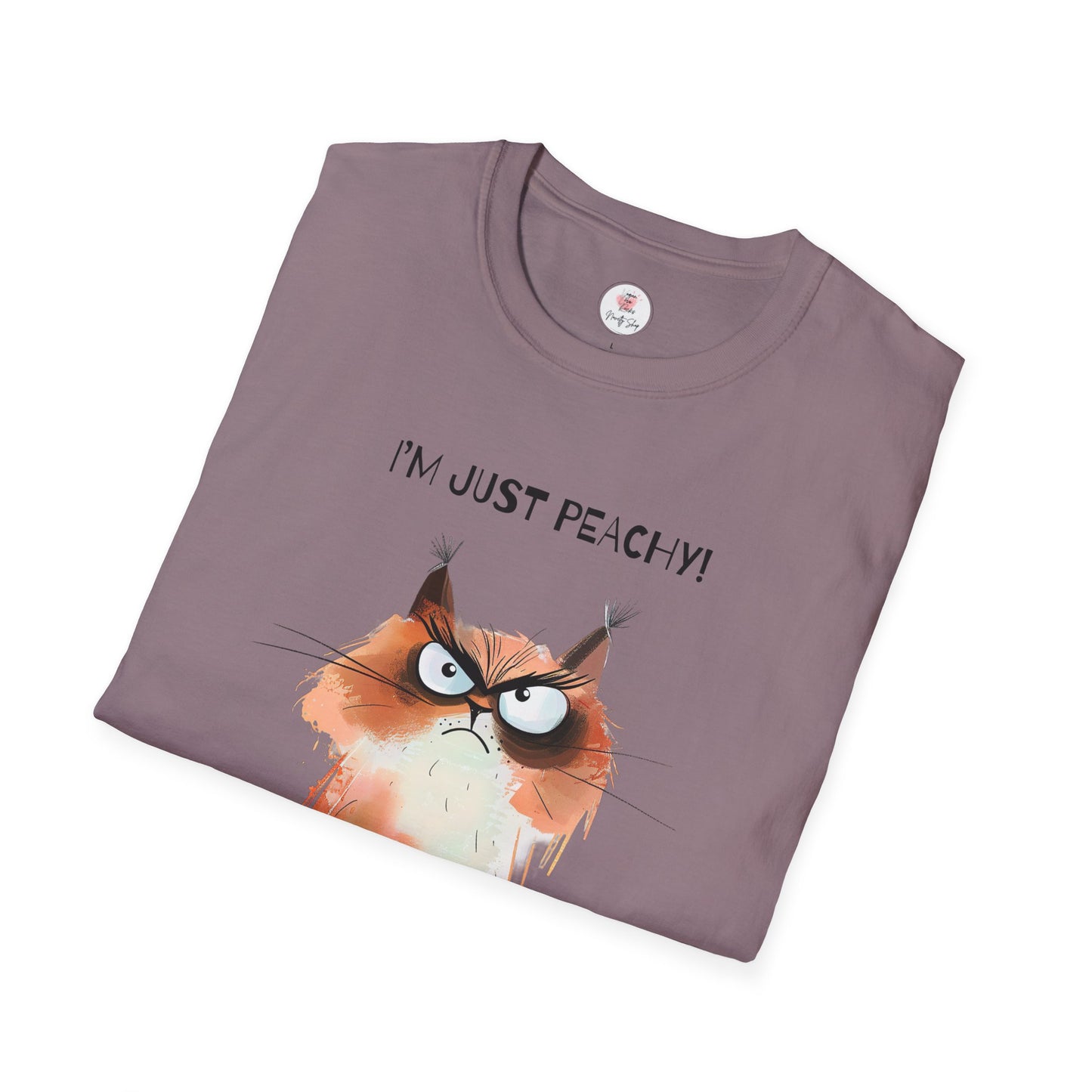 Grumpy Cat Tee – "I'm Just Peachy!" Funny Cat T-Shirt