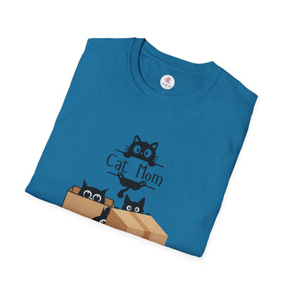Cat Mom T-Shirt — Cute Black Cats in Boxes Tee