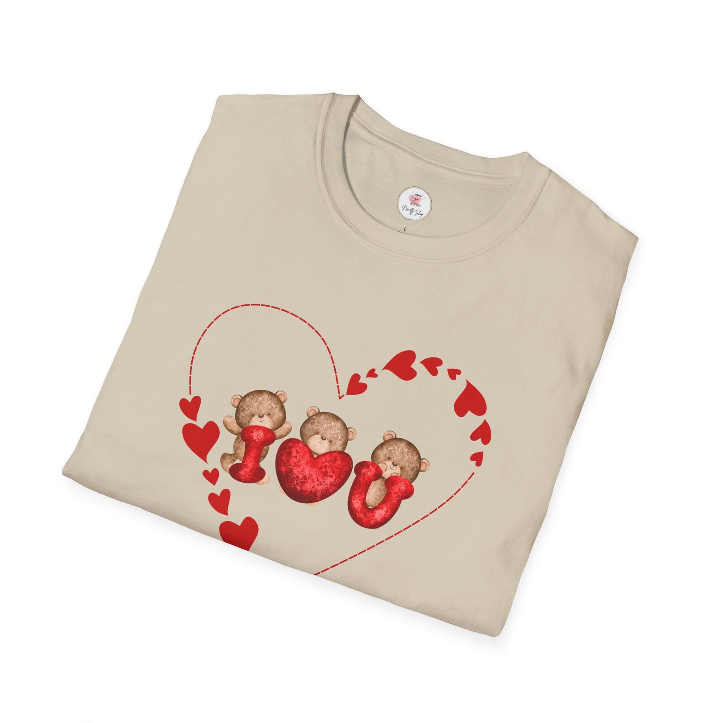 Valentine Teddy Trio Heart T-Shirt – I Love You Cute Bears Valentine Tee