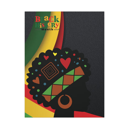 Black History Month Afro Silhouette Canvas