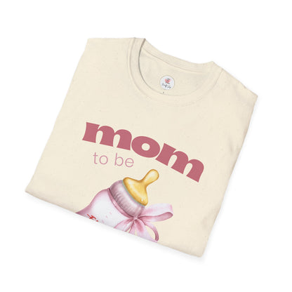 "Mom to Be" Pink Baby Bottle Pregnancy Announcement Tee