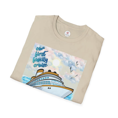 Cruise Ship Tee — "Our First Family Cruise" Adult T-Shirt