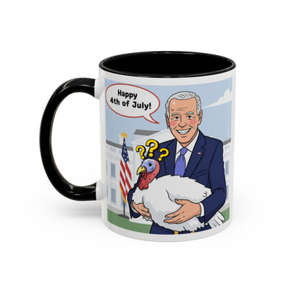 Fourth of July Presidential Turkey Mug - Patriotic Holiday Coffee Cup (11 oz & 15oz)