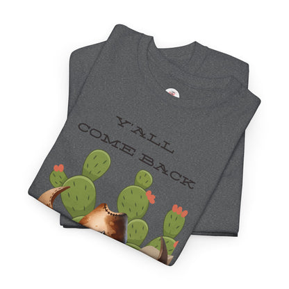 Cowboy Gnome T‑Shirt – "Y'all Come Back" Western Cactus Graphic Tee