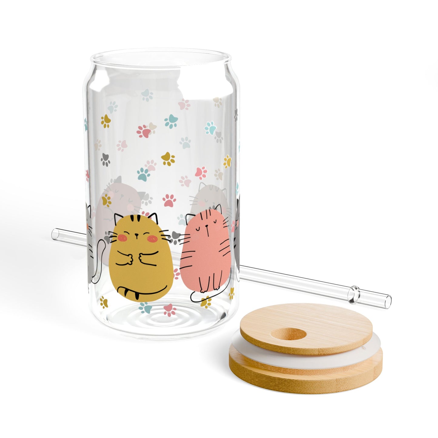 Adorable Kawaii Sipper Glass, Cute Cat Design 16oz Drinkware for Kids, Cat Lovers Gift, Pet-Themed Party Accessory, Eco-Friendly [...]