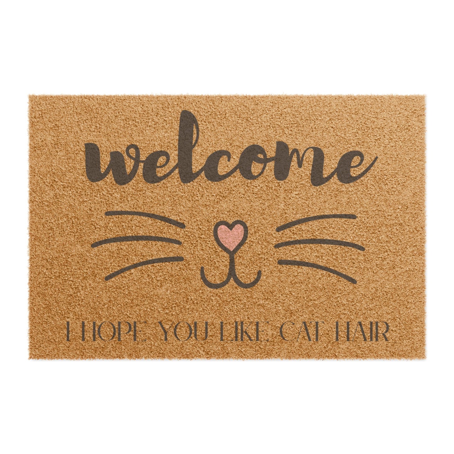 Welcome Cat Doormat – "I Hope You Like Cat Hair" Funny Pet Lover Door Mat