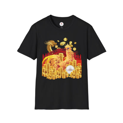 Prosperity Dragon Link T-Shirt — Gold Coins & Fortune Design