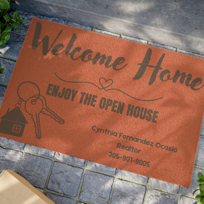 Doormat — "Welcome Home" Realtor Open House Personalized Coir Doormat