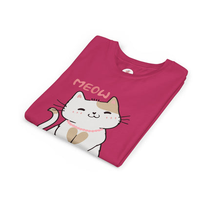 Cute 'Meow' Kitten Youth Tee - Adorable Cat Graphic