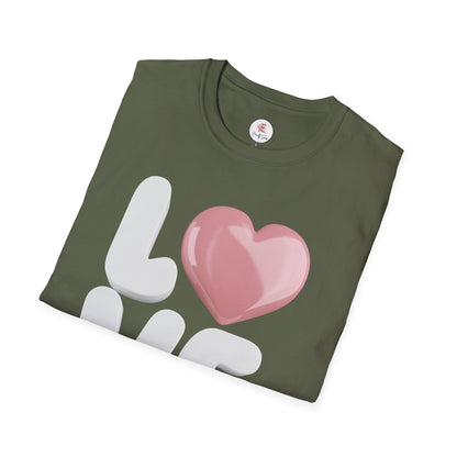L - Heart - V - E   Graphic T-Shirt — Cute Pink Heart "LOVE" Tee for Valentine’s Day