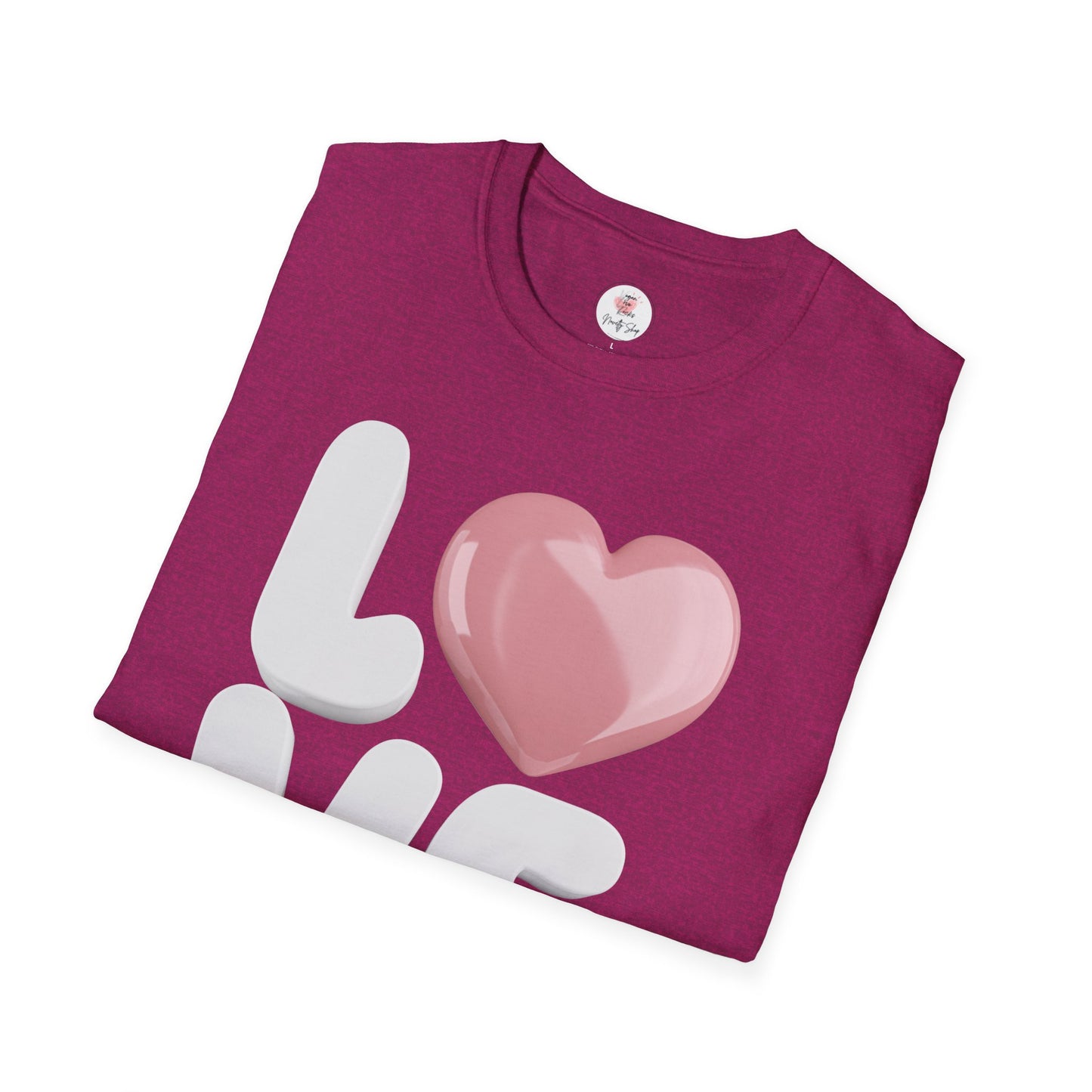 L - Heart - V - E   Graphic T-Shirt — Cute Pink Heart "LOVE" Tee for Valentine’s Day