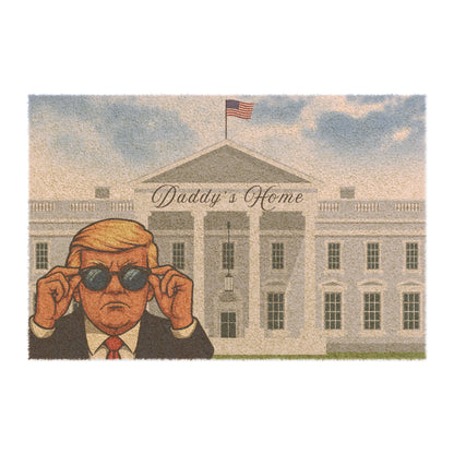 Patriotic “Daddy’s Home” Doormat — White House Illustration Welcome Mat
