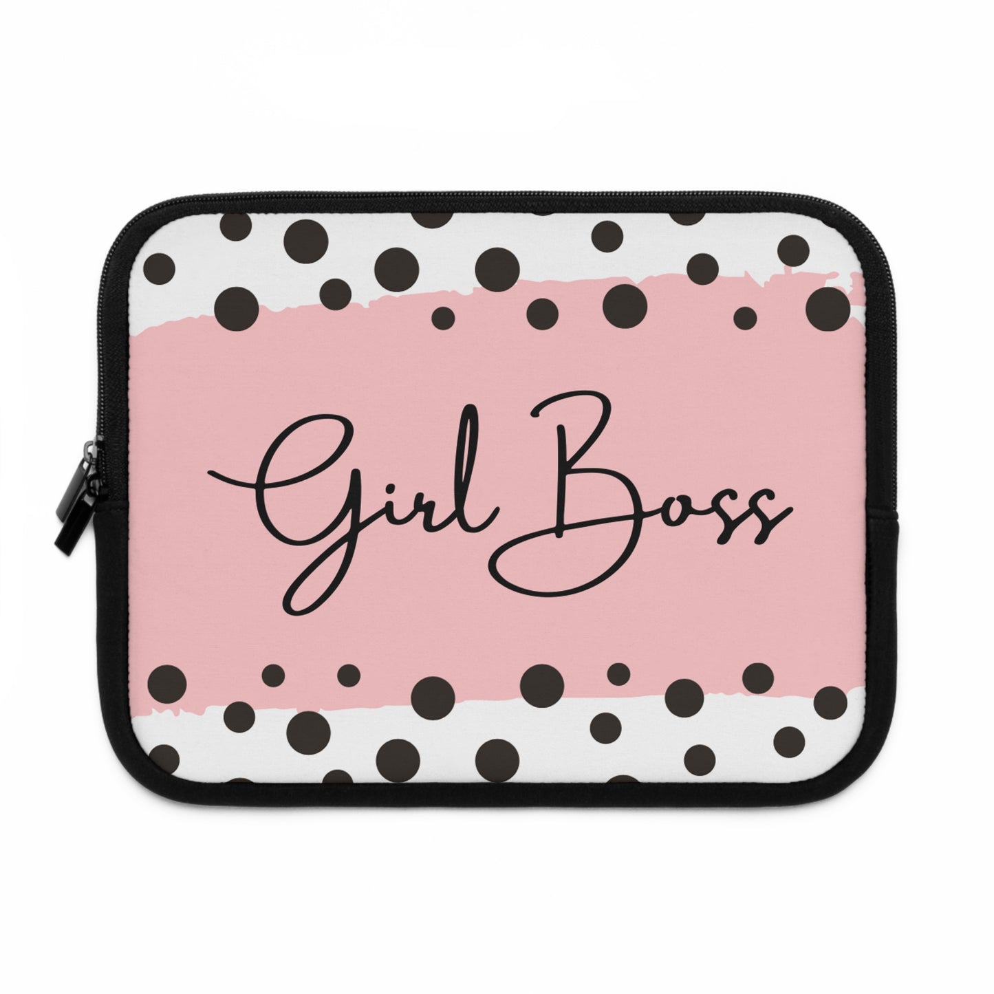 Girl Boss Pink Polka Dot Laptop Sleeve