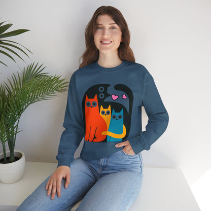Colorful Cat Lovers Artsy Sweatshirt