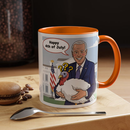 Fourth of July Presidential Turkey Mug - Patriotic Holiday Coffee Cup (11 oz & 15oz)