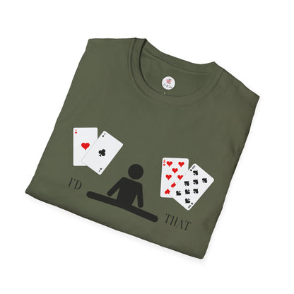 Blackjack T-Shirt — 'I'd Split That' Card Dealer Graphic Tee