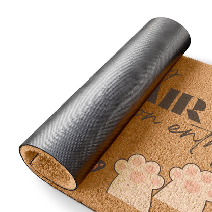 Complimentary Pet Hair Upon Entry Doormat — Funny Paw Print Welcome Mat for Dog, Cat & Bunny Owners