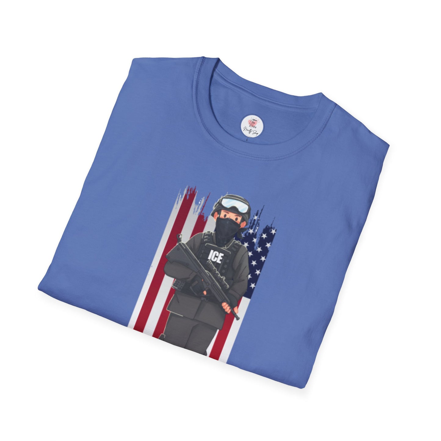 ICE Riot Gear T-Shirt — American Flag Tactical Design