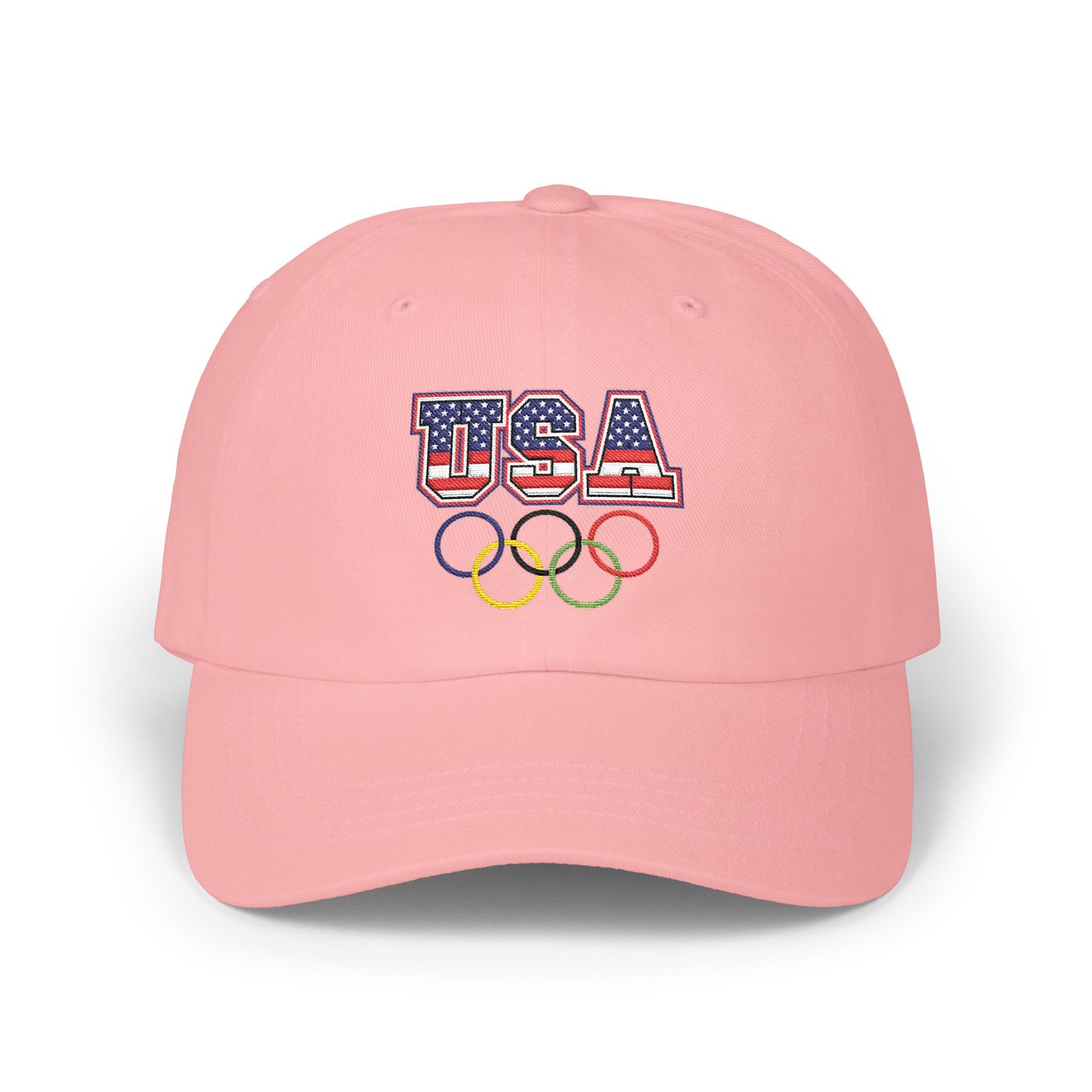 Team USA, and Olympic Rings Embroidered  Dad Cap — Patriotic Sports Baseball Hat