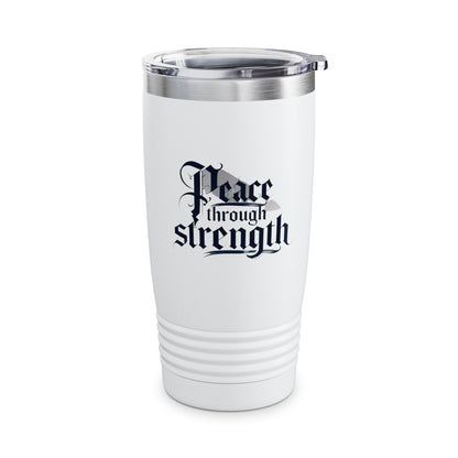 Patriotic Trump Peace Through Strength Tumbler, 20oz
