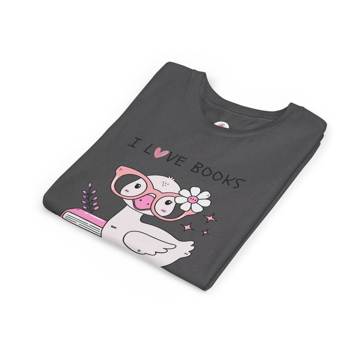 Youth 'I Love Books' Duck Graphic Tee - Cute Reading Shirt