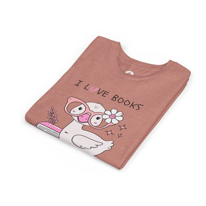 Youth 'I Love Books' Duck Graphic Tee - Cute Reading Shirt