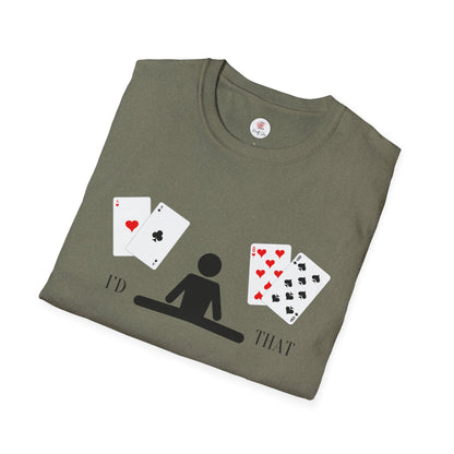 Blackjack T-Shirt — 'I'd Split That' Card Dealer Graphic Tee