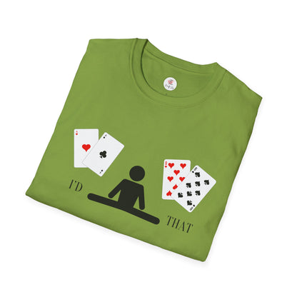 Blackjack T-Shirt — 'I'd Split That' Card Dealer Graphic Tee
