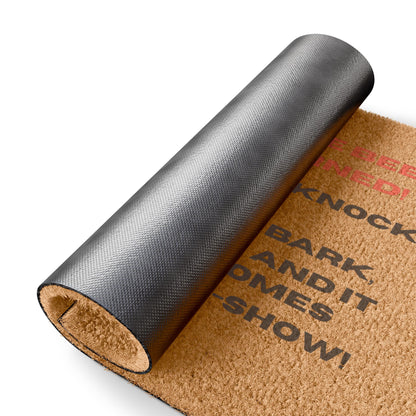 Funny Yorkie Welcome Mat with a Warning!