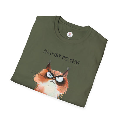Grumpy Cat Tee – "I'm Just Peachy!" Funny Cat T-Shirt