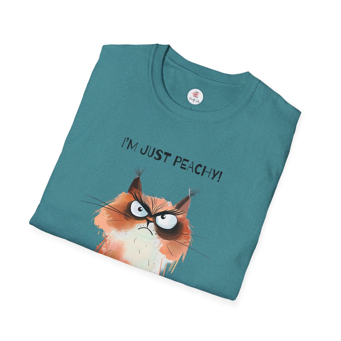 Grumpy Cat Tee – "I'm Just Peachy!" Funny Cat T-Shirt