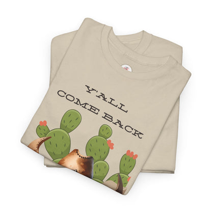 Cowboy Gnome T‑Shirt – "Y'all Come Back" Western Cactus Graphic Tee