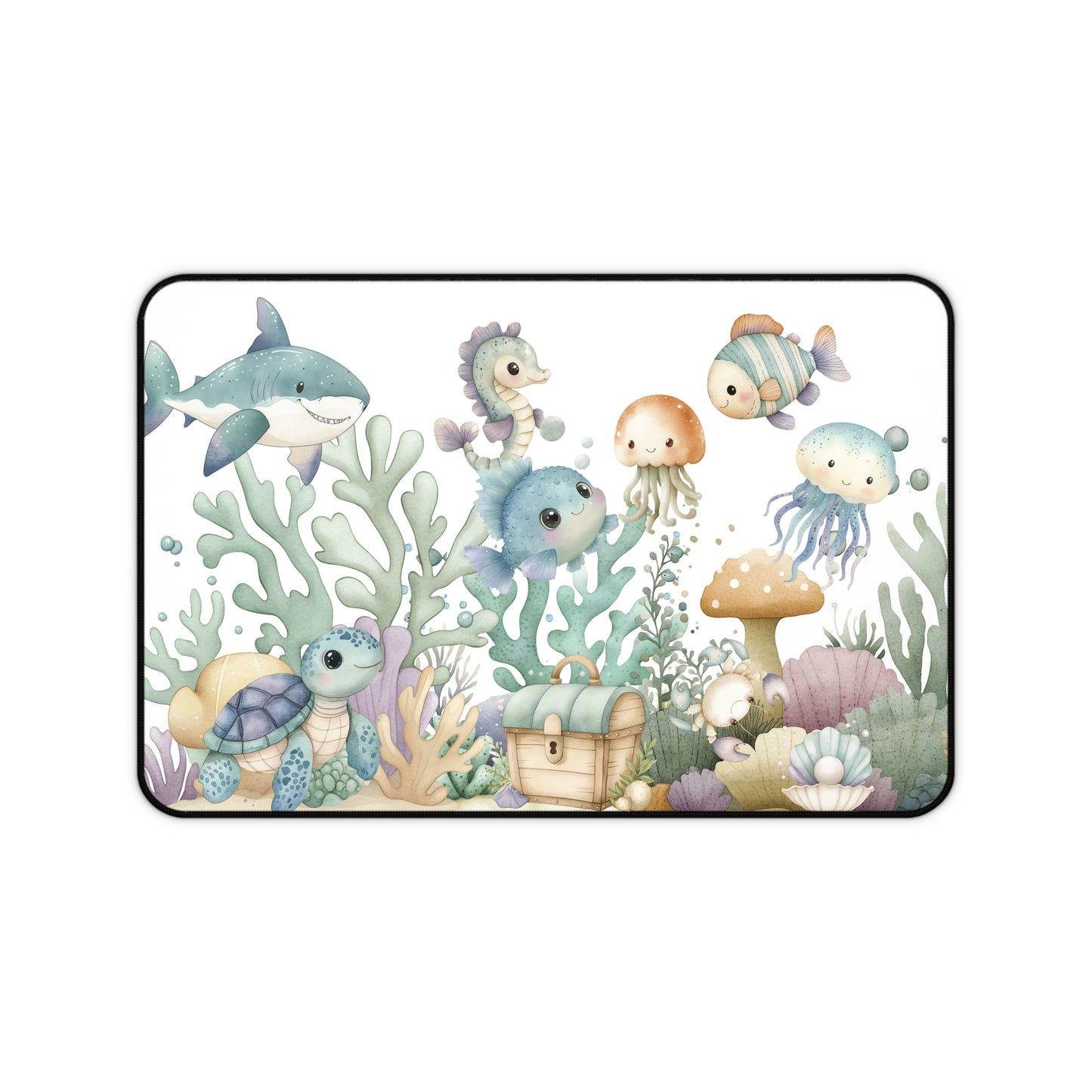 Cute Underwater Sea Life Desk Mat