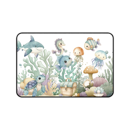Cute Underwater Sea Life Desk Mat