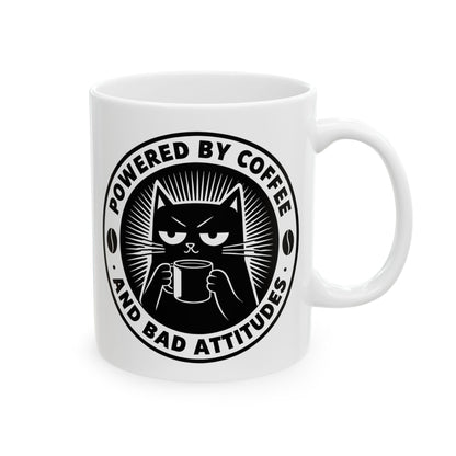 Powered By Coffee & Bad Attitude,  Coffee Lover's Ceramic Mug
