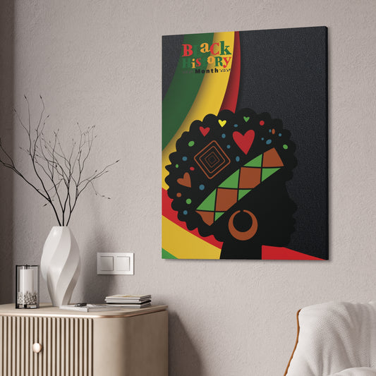 Black History Month Afro Silhouette Canvas