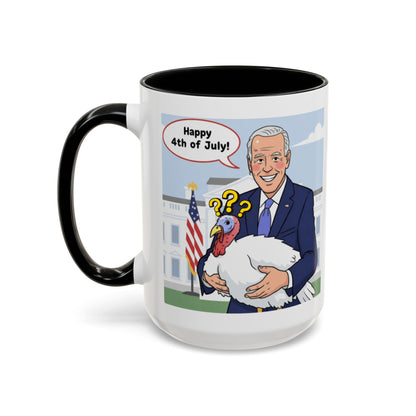 Fourth of July Presidential Turkey Mug - Patriotic Holiday Coffee Cup (11 oz & 15oz)