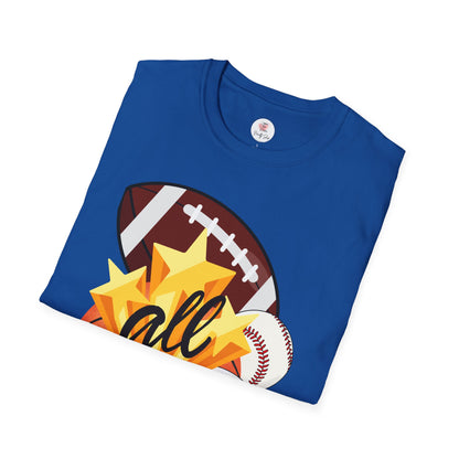 All Sports Graphic T-Shirt — Multi-Sport Soccer Basketball Football Baseball Design